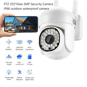 Security Cameras Outdoor - 1080P Color Night Vision Wireless WiFi Home Video Surveillance Pan & Tilt 360¬∞ View; Auto Tracking Smart Alerts; 2-Way Aud