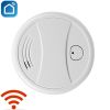 1pc WIFI Smoke Detector; Fire Protection Alarm Sensor; Independent Wireless Battery Operated For Smart Life; Push Alert Home Security; No Battery