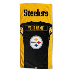 [Personalization Only] Pittsburgh Steelers "Jersey" Personalized Beach Towel