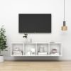 Wall-mounted TV Cabinet High Gloss White 14.6"x14.6"x56.1" Engineered Wood