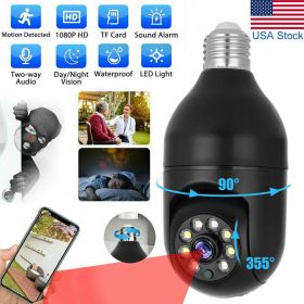 360¬∞ Light Bulb WiFi Camera Wireless Home Security Cam Waterproof IR Night Smart