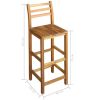 Bar Chairs 2 pcs Solid Acacia Wood