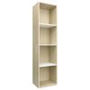 Book Cabinet/TV Cabinet White and Sonoma Oak 14.2"x11.8"x56.3" Engineered Wood