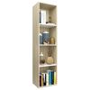 Book Cabinet/TV Cabinet White and Sonoma Oak 14.2"x11.8"x56.3" Engineered Wood