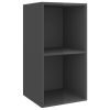 Wall-mounted TV Cabinet High Gloss Gray 14.6"x14.6"x28.3" Engineered Wood