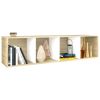 Book Cabinet/TV Cabinet White and Sonoma Oak 14.2"x11.8"x56.3" Engineered Wood