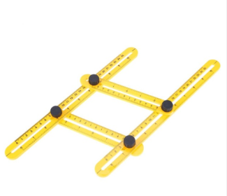 Multifunction Four Folding Measuring Ruler (Color: Yellow)